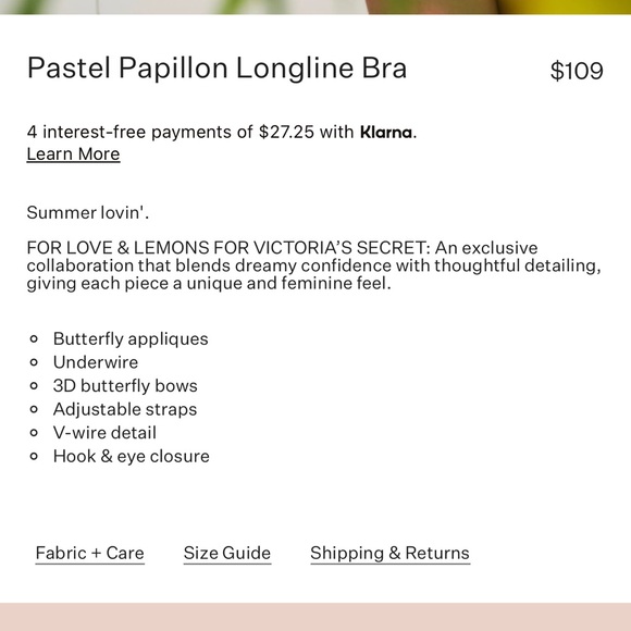 Pastel Papillon Longline Bra NWT - Picture 9 of 9